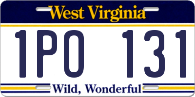 WV license plate 1PO131