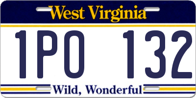 WV license plate 1PO132