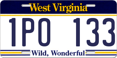 WV license plate 1PO133