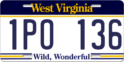 WV license plate 1PO136