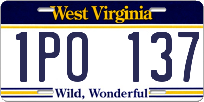 WV license plate 1PO137