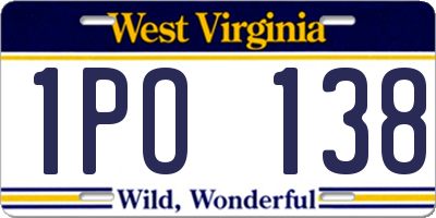 WV license plate 1PO138