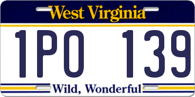 WV license plate 1PO139
