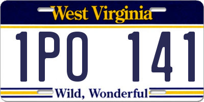 WV license plate 1PO141