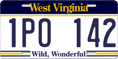 WV license plate 1PO142