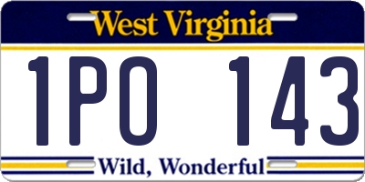 WV license plate 1PO143