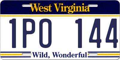 WV license plate 1PO144