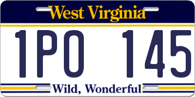 WV license plate 1PO145