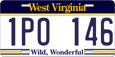 WV license plate 1PO146