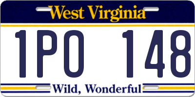 WV license plate 1PO148