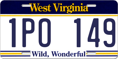 WV license plate 1PO149