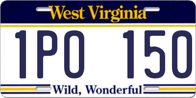 WV license plate 1PO150
