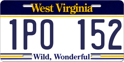 WV license plate 1PO152