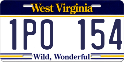 WV license plate 1PO154