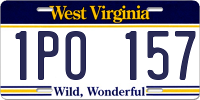 WV license plate 1PO157