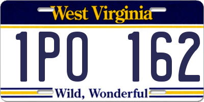 WV license plate 1PO162