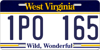 WV license plate 1PO165