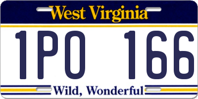 WV license plate 1PO166
