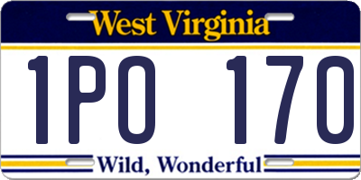 WV license plate 1PO170