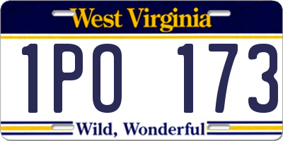 WV license plate 1PO173