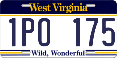 WV license plate 1PO175