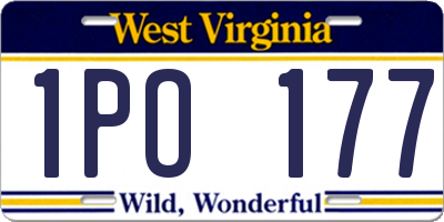 WV license plate 1PO177