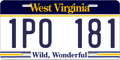 WV license plate 1PO181