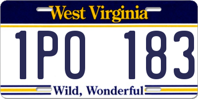 WV license plate 1PO183