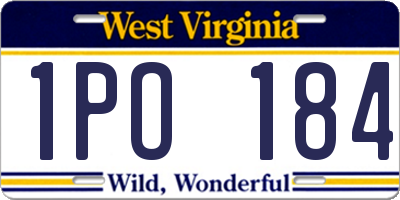 WV license plate 1PO184