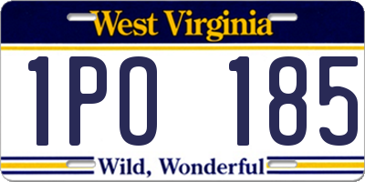 WV license plate 1PO185