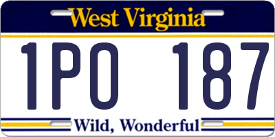WV license plate 1PO187