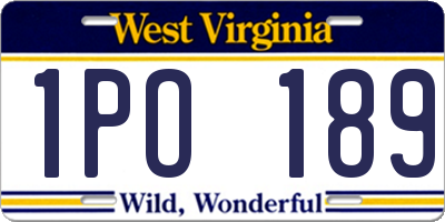 WV license plate 1PO189