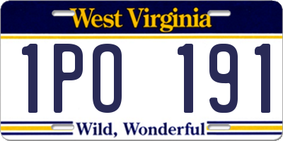 WV license plate 1PO191