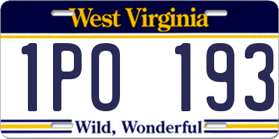 WV license plate 1PO193