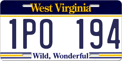 WV license plate 1PO194