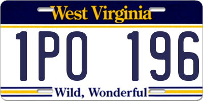 WV license plate 1PO196