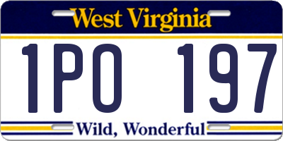 WV license plate 1PO197