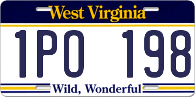 WV license plate 1PO198