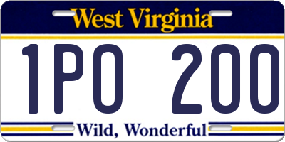 WV license plate 1PO200