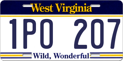WV license plate 1PO207
