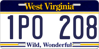 WV license plate 1PO208