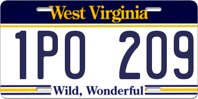 WV license plate 1PO209