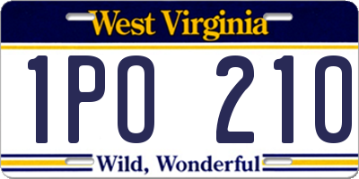 WV license plate 1PO210
