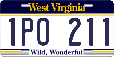 WV license plate 1PO211