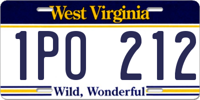 WV license plate 1PO212