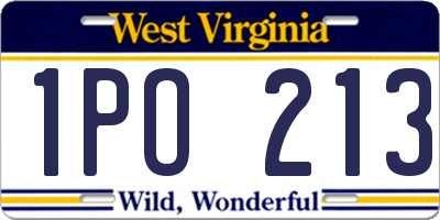 WV license plate 1PO213
