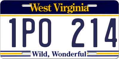 WV license plate 1PO214
