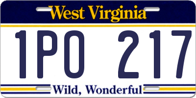 WV license plate 1PO217