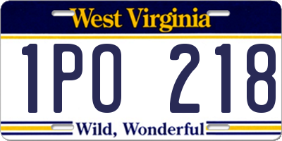 WV license plate 1PO218