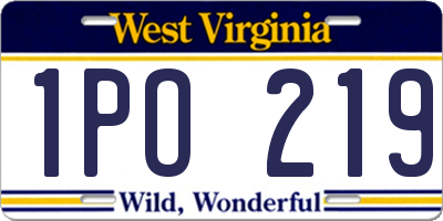 WV license plate 1PO219